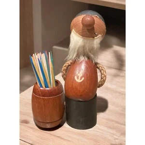 Danish wooden Sailor toothpick holder - Picture 1 of 5