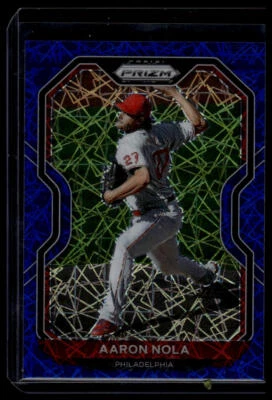 2021 Panini Prizm Aaron Nola #147 Blue Velocity Prizm - Image 1 of 2