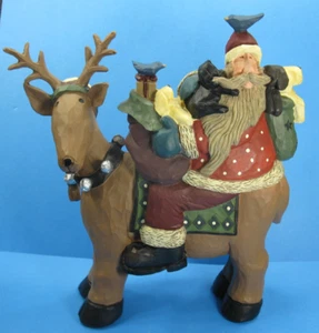 Williraye Studio Santa Reindeer Puppy Dogs Christmas Figurine Retired RARE - Picture 1 of 11