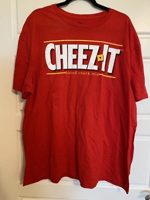 Camiseta Camiseta Kelloggs Roja CHEEZ-IT Snack Mezcla Logo Para Hombre Roja Manga Corta Talla 2XL Foto 1 de 4