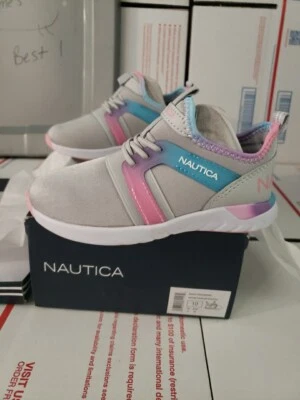 Nautica PARKS Tenis Zapatos Atléticos Sin Cordones Gris Rosa NIÑO PEQUEÑO talla 10 #00s Foto 1 de 4