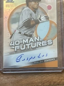 2021 Bowman Chrome Yoelqui Cespedes /25 orange auto - Picture 1 of 3