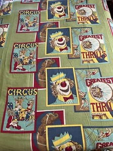 Vintage 1940’s 50’s Circus Thin Cotton Bedspread 88”x 100” Full Rare! - Bild 1 von 7