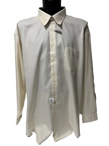 NWT Pronto Uno Men's Slim Fit Ivory Non-Iron Long Sleeve Dress Shirt  38/39 Tall - Picture 1 of 15