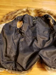 LANSHIFEI DONNA gilet in pelliccia sintetica marrone grande nuovo con etichetta - Foto 1 di 4