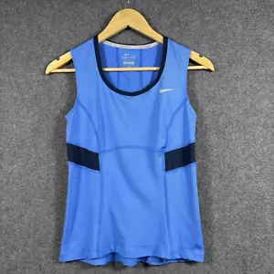 Nike Tennis Top Size S Blue Dri Fit Sleeveless Round Neck Tank - Picture 1 of 10