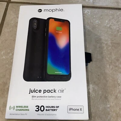 Funda Monies Juice Pack Air para iPhone X - Negra Delgada Batería Estuche Larga Vida Foto 1 de 4