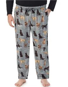 Cuddl Duds Sleep Pants Men M Labradors Dogs Microfleece Cozy Pajama Gray - Picture 1 of 1