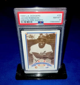 Tarjeta Jackie Robinson PSA 8 POP2 con 0^ Rara v 1948 Leaf Rookie RC 1989 Dodgers HOF - Imagen 1 de 4