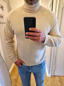 Herren Rollkragenpullover Cashmere Merinowolle Sand Gr. L Daniel Hechter Paris - Bild 1 von 8