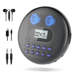 ARAFUNA Lettore CD Portatile con Doppio Altoparlante Stereo Lettore CD Ricaricabile Auto - Foto 1 di 4