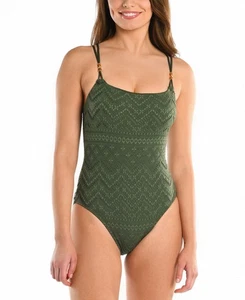 La Blanca Women's Saltwater Sands Tank One-Piece Swimsuit (Olive, 8) - Picture 1 of 2