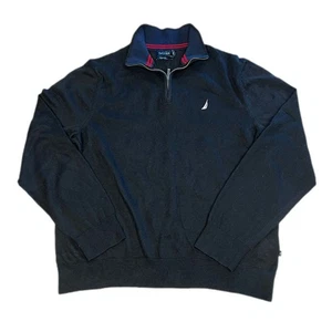 Suéter Nautica Navtech Cremallera Cuarto Negro XL Mezcla Algodón Manga Larga Pullover - Imagen 1 de 9