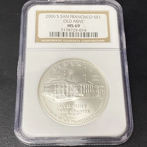2006-S San Francisco Old Mint Commemorative Silver Dollar $1 NGC Graded MS69 - Picture 1 of 4