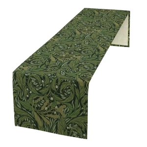 William Morris Green Leaves Table Runner,Vintage Enchanted Flowers Boho Botan... - Bild 1 von 6