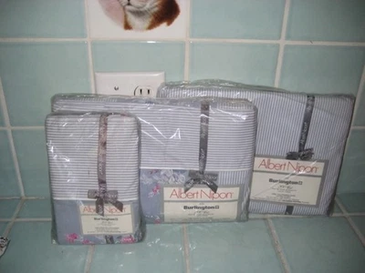 Новый из старых запасов Burlington Albert Nipon Chateau Percale Cal. Набор простыней наволочки King - Изображение 1 из 4