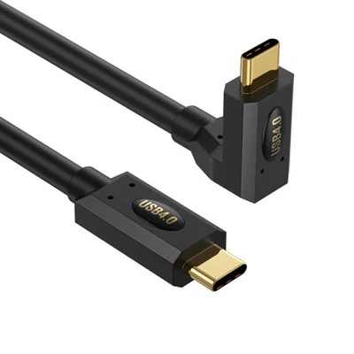 USB4 USB-C High-Speed Coiled Data Sync Cable Up/Down Angled Male-Male 1.2m - Image 1 of 4