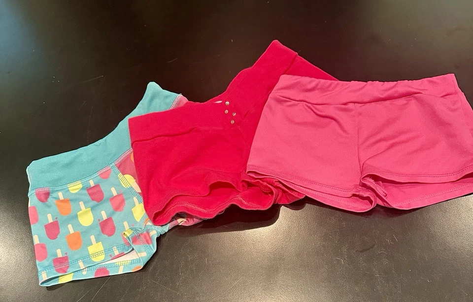 Little Girls Dance Or Ballet Shorts 3 Pairs About A Size 4-6. Bright Colors  - Image 1 of 1