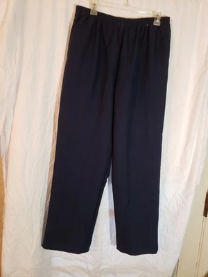 Women's Alfred Dunner Navy Pull On Dress Pants Size 16M (H136) - Image 1 of 3