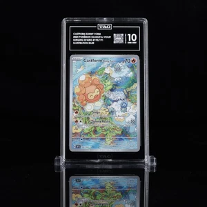 Pokémon Castform Sunny Form 194/191 Surging Sparks IR TAG GEM MINT 10 - Picture 1 of 2