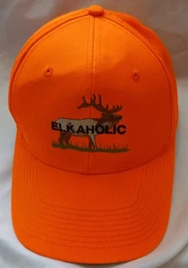 ELKAHOLIC Otto Hunting Cap. Blaze Orange Solid Soft Polyester Hat. One Size. New - Picture 1 of 6