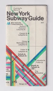 Vintage 1977 New York City SUBWAY GUIDE /map New York City Transit Authority - Picture 1 of 2