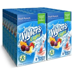 Wyler's Light Singles To Go Powder Packets, Water Drink Mix, Fruit Punch, 8 c... - Picture 1 of 7
