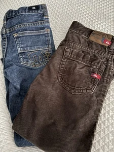 Lot Of 2 - Boys Pants, Size 6 , Blue Jeans and Brown Cords by Quicksilver & DC - Picture 1 of 18