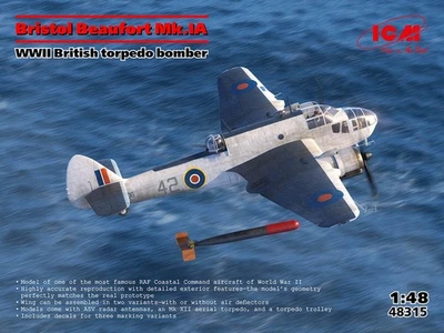 Bristol Beaufort Mk.IA, WWII British torpedo bomber - ICM 48315 skala 1/48 - Immagine 1 di 4