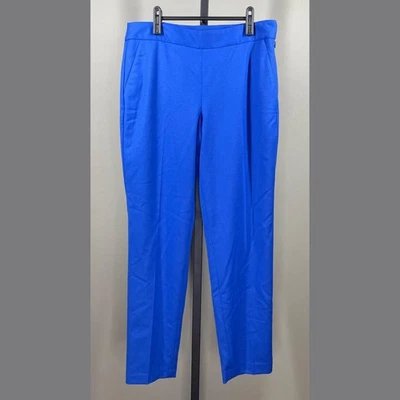 NUEVO Pantalones Talbots Mujer 8 Azul Lana Heritage Pierna Recta Colorido Clásico Foto 1 de 4