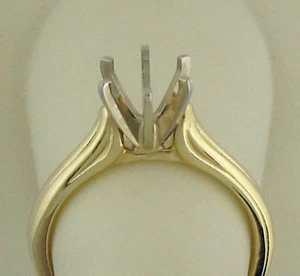 1KT SOLITÄR RING FASSUNG 14K GELBGOLD 3MM BREIT RINGGRÖSSE 6 NEU - Bild 1 von 11