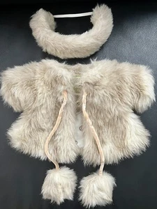 Vintage Cabbage Patch Kids Fun Fur Coat & Hat / Headband - Picture 1 of 16