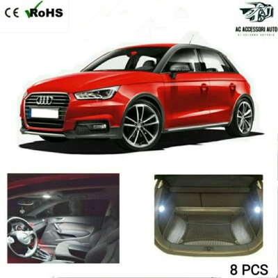 KIT FULL LED INTERNI AUDI A1 SPORTBACK KIT COMPLETO CANBUS 6000K NO ERROR - Imagen 1 de 4