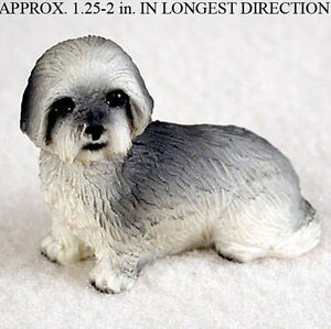 Lhasa Apso Mini Hand Painted Figurine Gray Puppy Cut