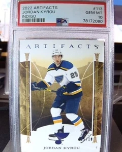 Artefactos de cubierta superior 2022-23 - Estrellas #113 Jordan Kyrou Indigo #5/10 PSA 10 POP 1 - Imagen 1 de 2