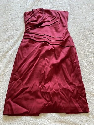 Vestido sin tirantes para mujer White House Black Market borgoña talla 4 Foto 1 de 4