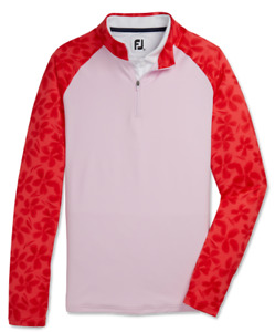 NEW Ladies Footjoy L/S 1/4 ZIP Sun Protection Golf PULLOVER Shirt, PINK, MEDIUM