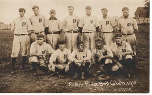 1910 Pekin Celestials Illinois minor league baseball team postcard Cecil Coombs - Picture 1 of 2