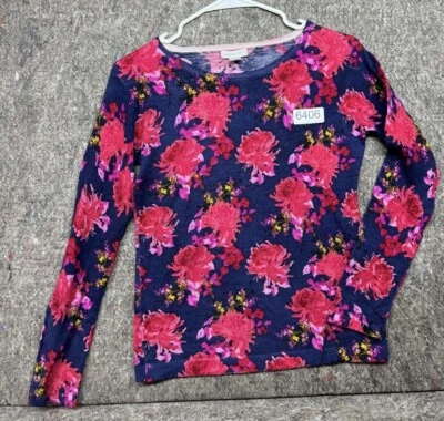 Top Granate Colina Botón Lana Merino Floral Multicolor Talla S Foto 1 de 4