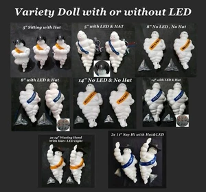 14" 8" 5" Michelin Man Doll LED Light Hat Bibendum Tire Advertise Truck Decor - Picture 1 of 129