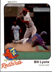 1983 Louisville Redbirds Riley's #27 Bill Lyons Alton Illinois IL Baseball Card