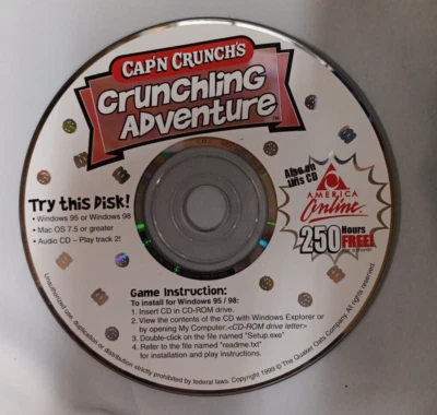 Cap’n Crunch’s Crunchling Adventure Software Windows 95 98 PC CD ONLY - Image 1 of 3
