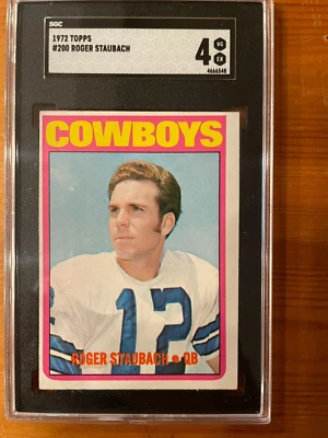 1972 TOPPS #200 ROGER STAUBACH DALLAS COWBOYS ROOKIE CARD SGC 4 VG/EX - Image 1 of 2
