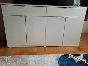 weiße Merzweckkommode mit vier Fächern und zwei Schubladen - Bild 1 von 2