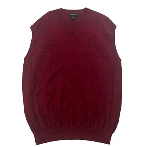 Chaleco Suéter Fairway Outfitters Rojo Oscuro Tejido Cuello en V Sin Mangas XL Algodón Golf - Imagen 1 de 8