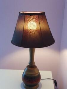 Handmade hand carved Table Lamp, Nightstand Desk Lamp, Bedside Lamp with bulb