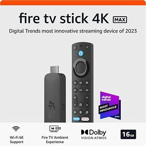 Amazon Fire TV Stick 4K Max (2nd Generation) Media Streamer with Alexa Voice...