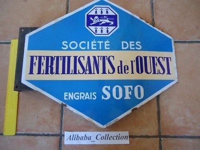 PLAQUE EMAILLée ** FERTILISANTS OUEST ENGRAIS SOFO ** AGRICOLE FERME LION EAS - Photo 1/4