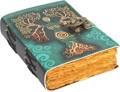 Vintage Leather Journal grimoire Celtic Witch mother Leather Book of Shadows New - Image 1 of 4