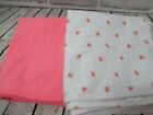 Carters Receiving Blankets coral orange pink flowers cotton stretchy set lot 2